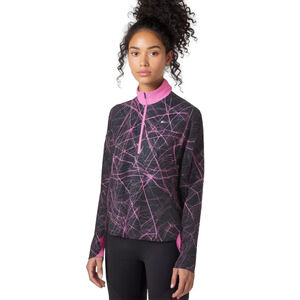 Nike Dri-Fit Element 1/2 Zip Pullover Running Top - Black/Pink - Size Large